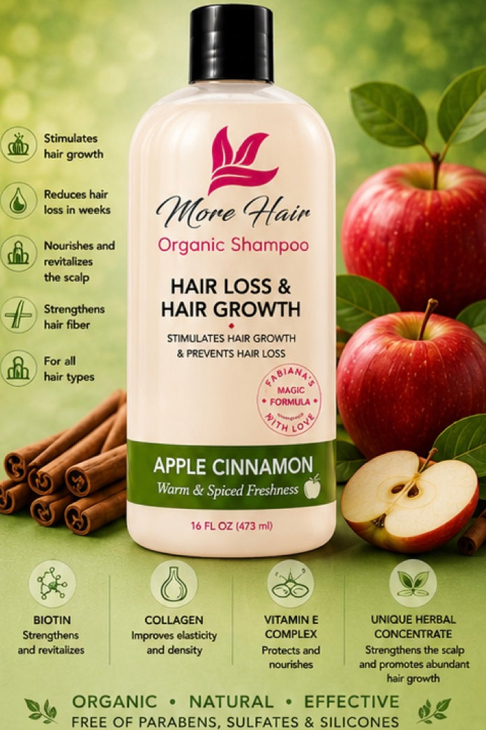 More Hair Organic Shampoo - Apple Cinnamon